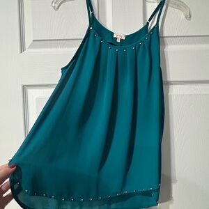 Pixley Teal Camisole with Stud Details